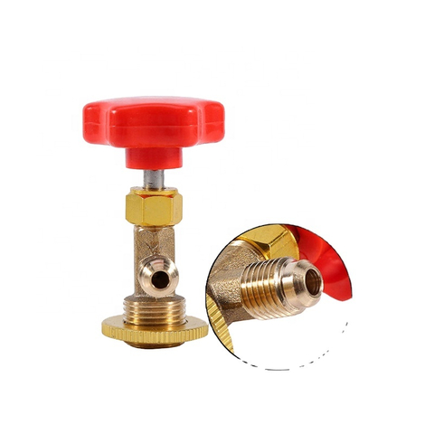 CT-339 Refrigerante 1/4' Conector roscado de lat&oacute;n R134 V&aacute;lvula de grifo de lata