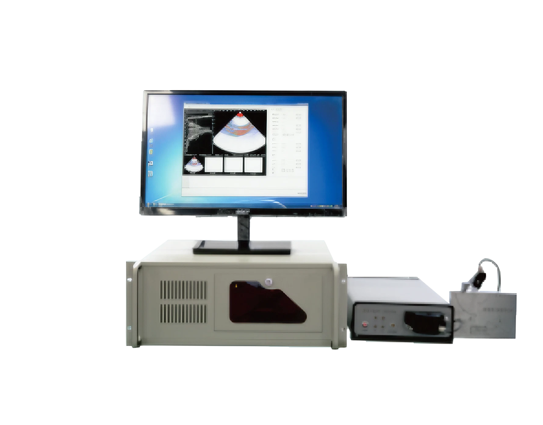 Ultrazvukov&yacute; defektoskop PA s f&aacute;zov&yacute;m polem