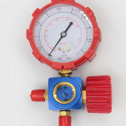 CT-468 Одиночный алюминиевый манометр для холодильного коллектора со смотровым стеклом