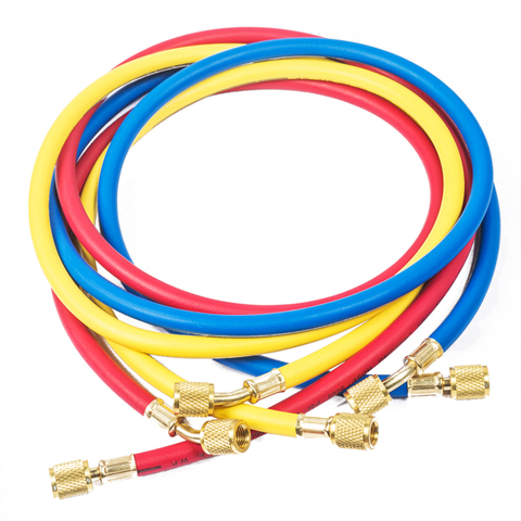 1/4' Standard-Ladeschlauch mit 45&deg;-Bender-Kugelhahn f&uuml;r R134 und R410