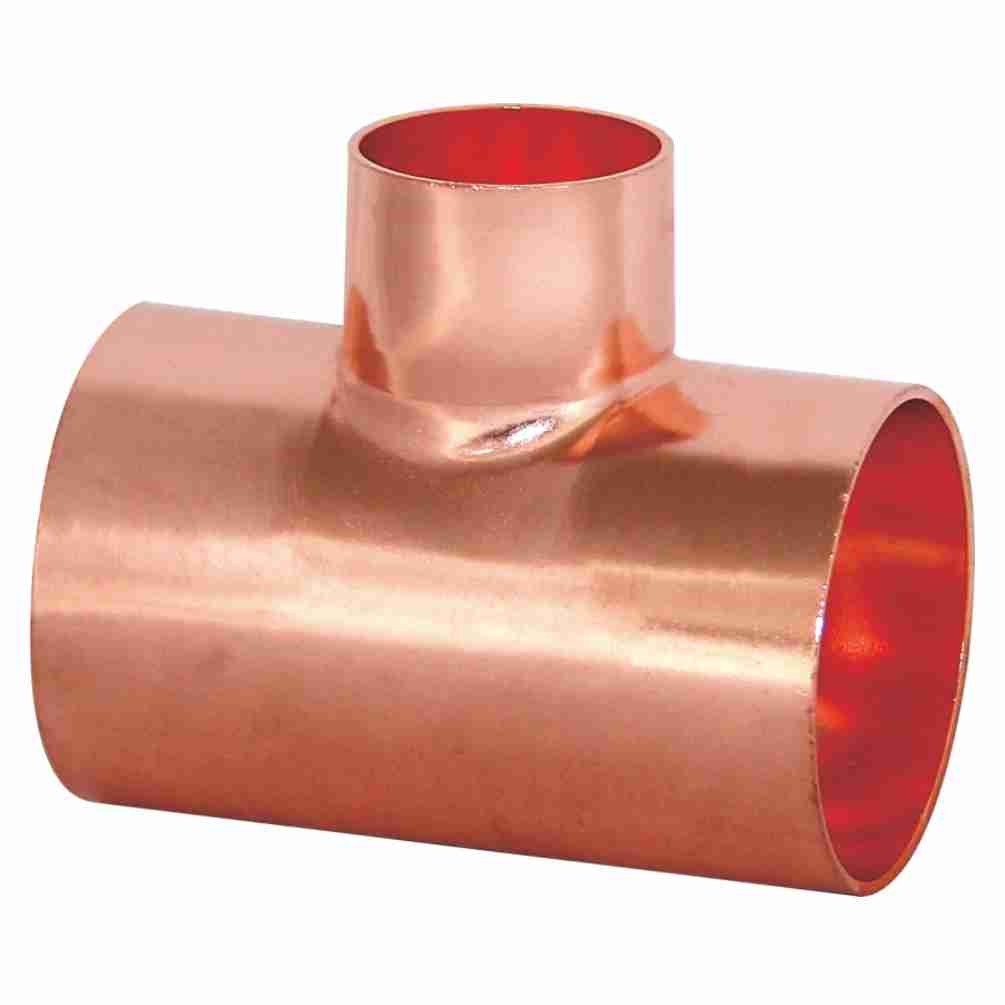 Reducing Tee Copper Pipe Fittings 3 Way Press Reducing Copper Tee For Air Condition