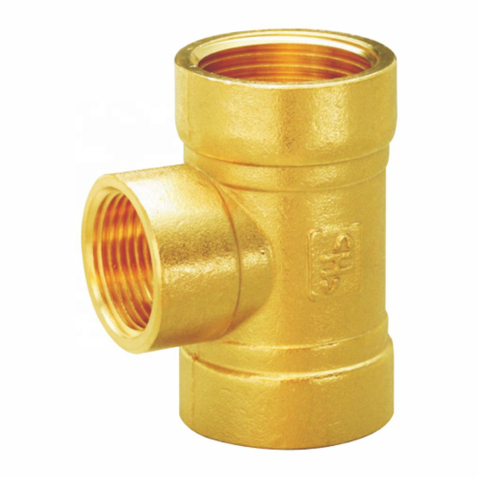 Tubo de conexi&oacute;n de lat&oacute;n en T hembra