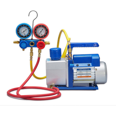 OEM Fabrikası 3CFM 0.25HP Tek Aşamalı Vakum Pompası ve 2ways R410A, R134A R22 Alüminyum Manifold Göstergesi HVAC Sistemi için