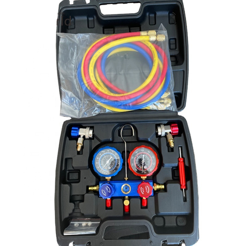 R134A Auto AC Refrigeration Refigeration Manifold Set HVAC con acoplador rápido