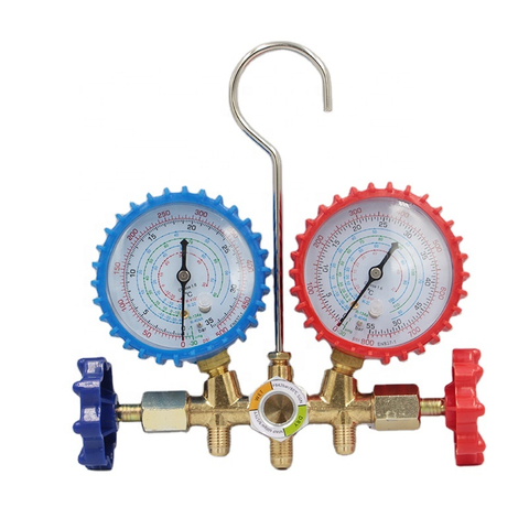 R410A R134A R22 R32 CT-536 Cuerpo de latón Manifegol Set Refrigeración con vidrio a la vista