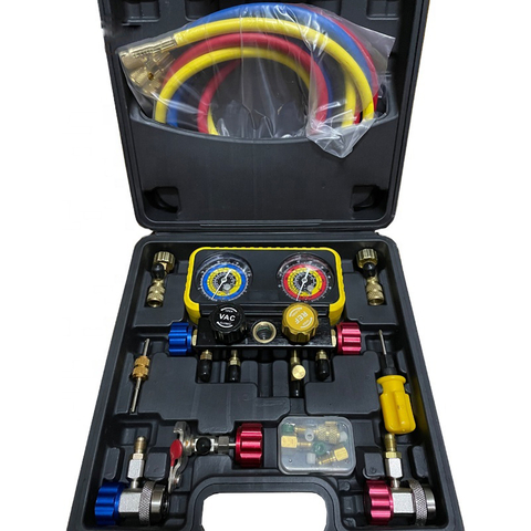 4-ходовой манометр для R22 R32 R410 R134a, цифровой коллектор системы охлаждения, системы отопления, вентиляции и кондиционирования воздуха, комплект манометров