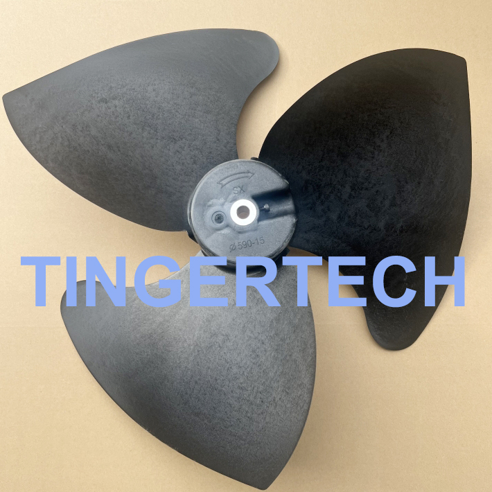 Φ590*180 orificio para aspas de ventilador Φ15mm 3 aspas para motor a juego de bomba de calor con fuente de aire YT139-370-6